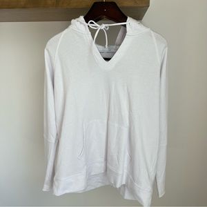 Calme by Johnny Was White Mira Pullover Hoodie L NWT Retail $168